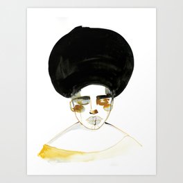 Serenity with Fluffy Afro Art Print