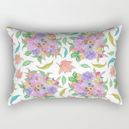 Flower Arrangement in Watercolor and Ink 2 Rectangular Pillow