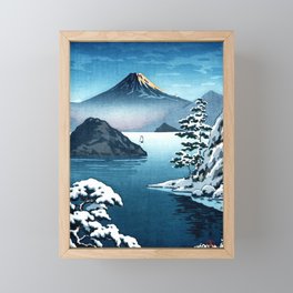 Fuji from Mitsuhama-mito in Snow by Tsuchiya Koitsu Framed Mini Art Print