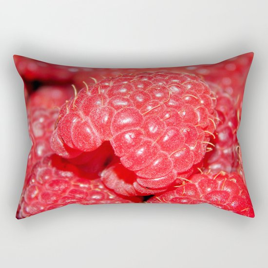 Red Raspberries Freshly Picked Rectangular Pillow