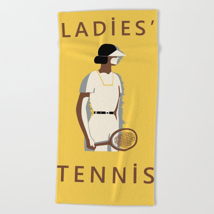 Ladies Tennis retro style Beach Towel