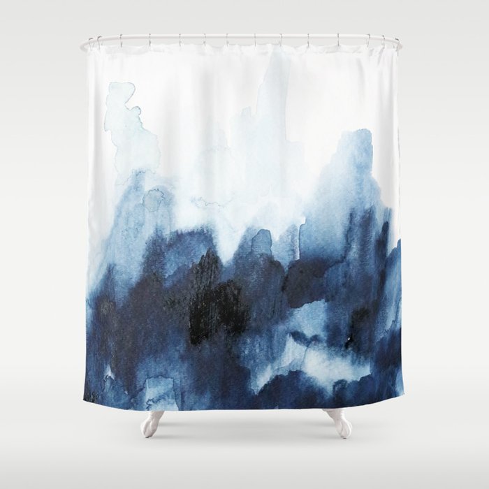 Indigo watercolor 2 Shower Curtain by Jen Merli | Society6