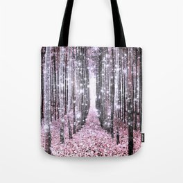 Magical Forest Pink Gray Elegance Tote Bag