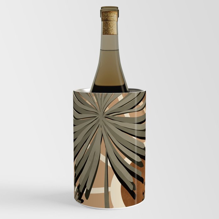 Abstract palm leaves sunset Wine Chiller