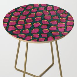 Fuchsia animal skin pattern, bold colors maximalist styled Side Table