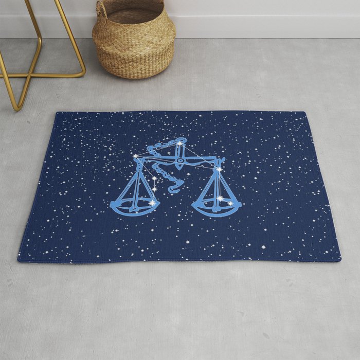 Libra Constellation and Zodiac Sign with Stars Rug