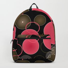 Pink shapes and golden wavy lines Backpack