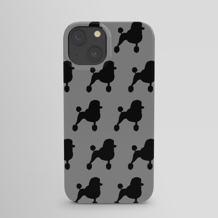 Black Fancy Standard Poodle Silhouette iPhone Case