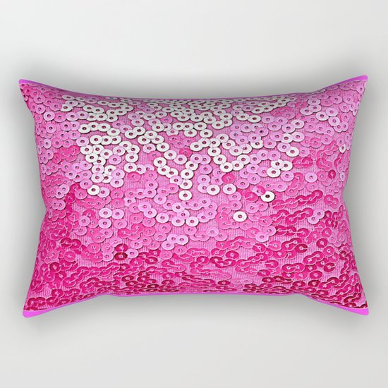 Party Pink Sequins Rectangular Pillow