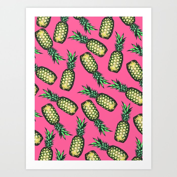 Pineapple Pattern Art Print