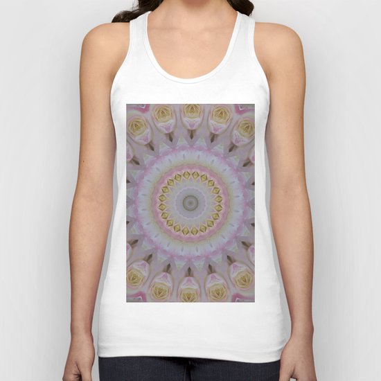 Mandala Of Yellow Roses Unisex Tank Top