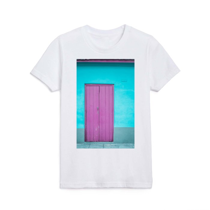 Turquoise Wall Magenta Door | Trinidad Cuba Kids T Shirt