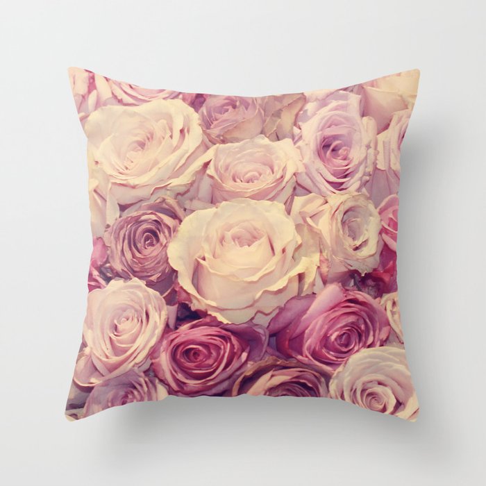 Bed of Roses Throw Pillow
