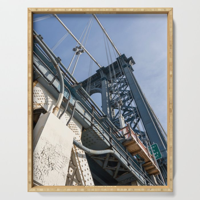Manhattan Bridge From Below | Architecture Photography Serving Tray