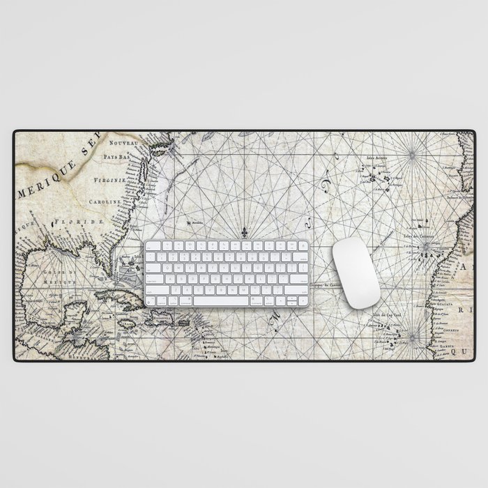 Mortier Map of North America, the West Indies and the Atlantic Ocean Geographicus Atlantique mortier Desk Mat