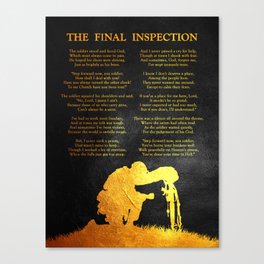 The Final Inspection - A Soldier's Poem Canvas Print