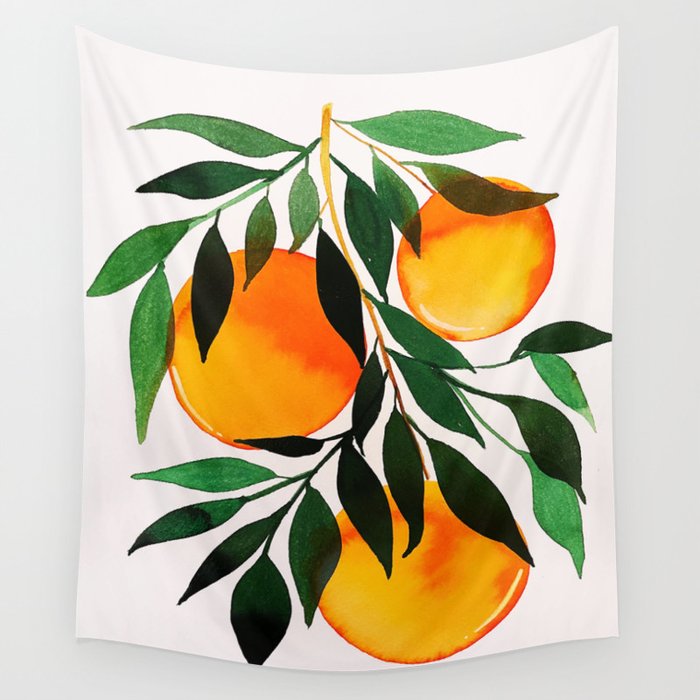 Orange Bunch Wall Tapestry