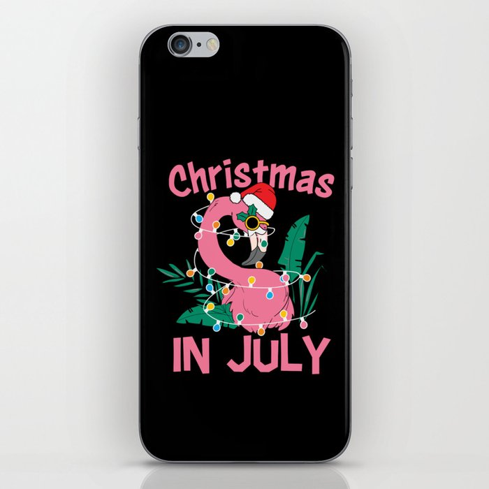 Christmas In July Flamingo iPhone Skin
