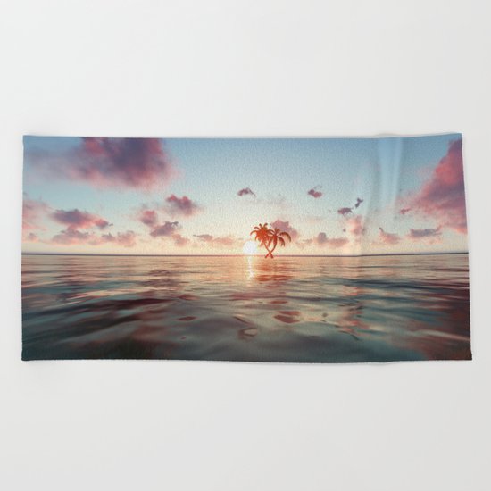 Island in the distance Beach Towel