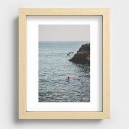 Dip Dive in the summer, sea photography, dreamy location, Wall Art Decor Recessed Framed Print