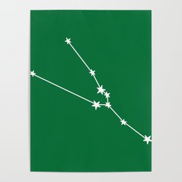 Taurus (White & Olive Sign) Poster