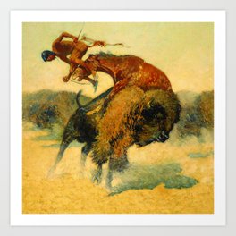 Frederic Remington Western Art “Episode – Buffalo Hunt” Art Print