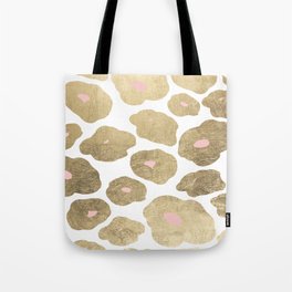 Elegant pink faux gold abstract leopard animal print Tote Bag