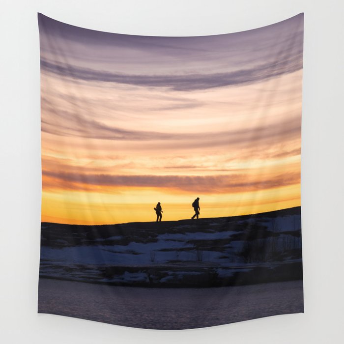 Arctic Sunset Walk Wall Tapestry