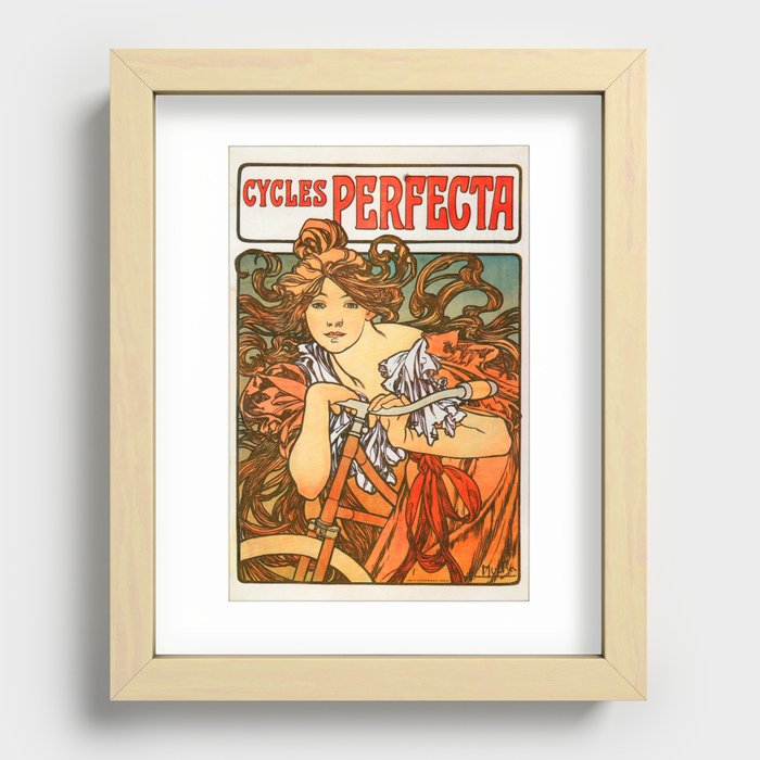 Perfecta Cycles Art Nouveau Recessed Framed Print