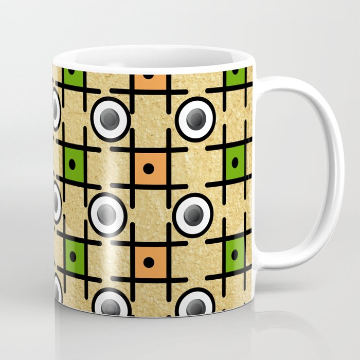 70s Evil Eye square Geometry pattern illustration  Coffee Mug