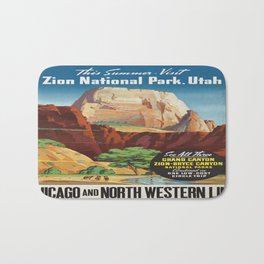 Vintage poster - Zion National Park Bath Mat