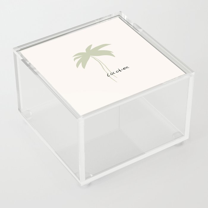 Cocotier | Soft green palm tree | Palm tree in French Acrylic Box