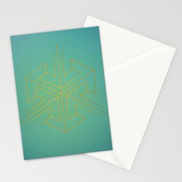 blue green gold pattern Stationery Card