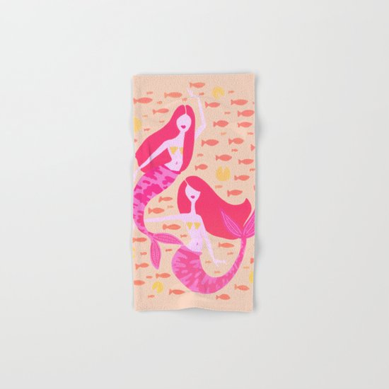 Koi Mermaids – Peach Palette Hand & Bath Towel