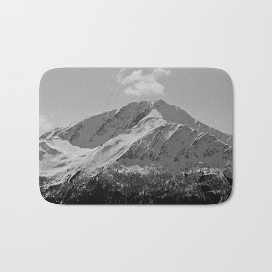 Snowy Alaskan Mountain Bath Mat