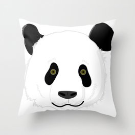 Cute Smiling Panda Bear Face Throw Pillow