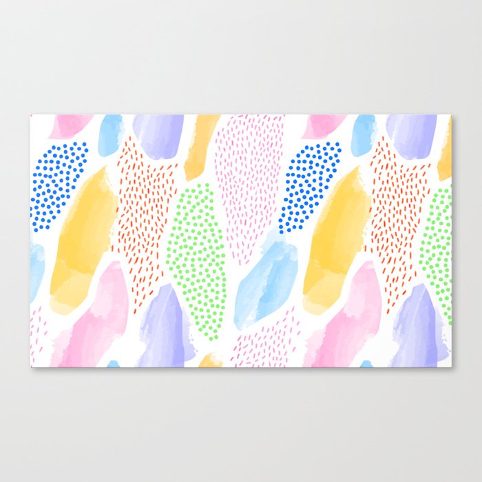 Abstract hand drawn shapes doodle pattern Canvas Print