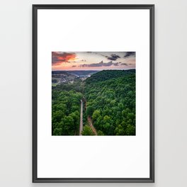 Northwest Arkansas Razorback Greenway Through The Ozarks At Sunset Framed Art Print