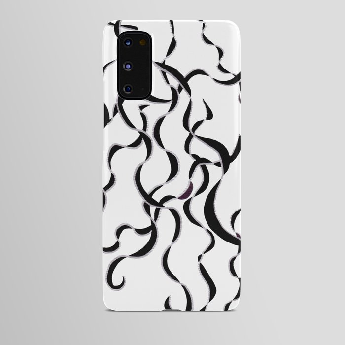 Ribbons of B & W & Silver Strand Abstract Android Case