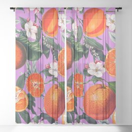 Vintage Fruit Pattern X Sheer Curtain