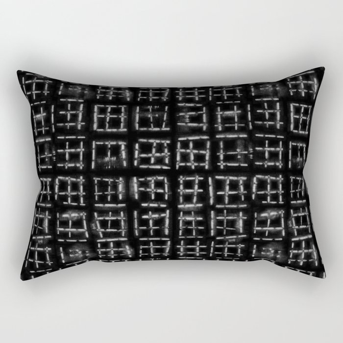 White windows over black background Rectangular Pillow