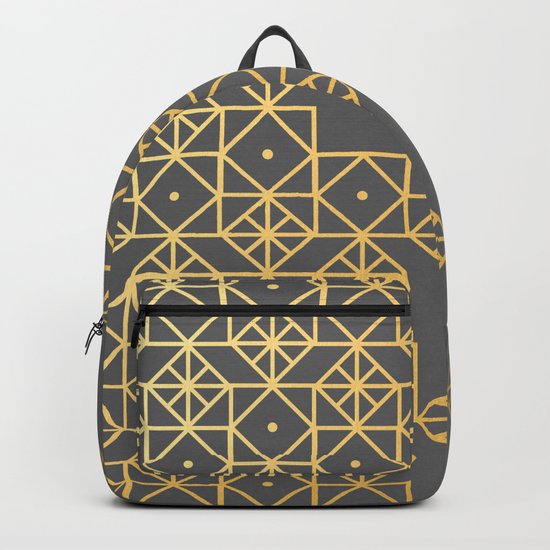 Geometric Gold Backpack
