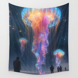 Night Jellyfish Wall Tapestry