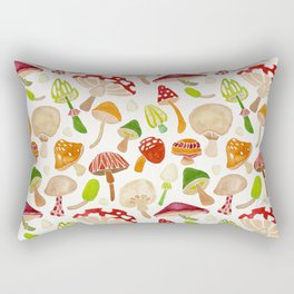 Mushrooms Watercolor Rectangular Pillow