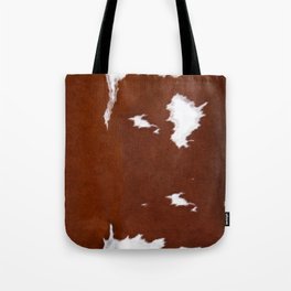 Leather Brown Cowhide Print Tote Bag