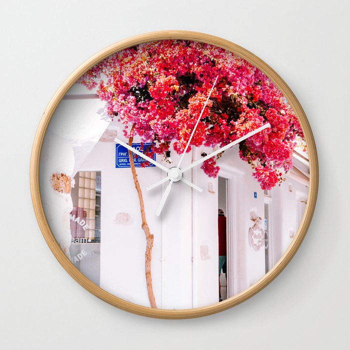 Flower Restaurant in Mykonos, Greece Wall Clock