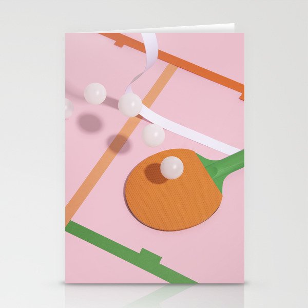 Pink pong game Stationery Cards by Pepino de Mar Society6