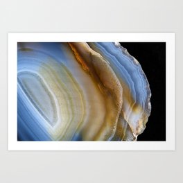 Gold and blue agate Art Print