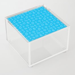Turquoise and White Gems Pattern Acrylic Box
