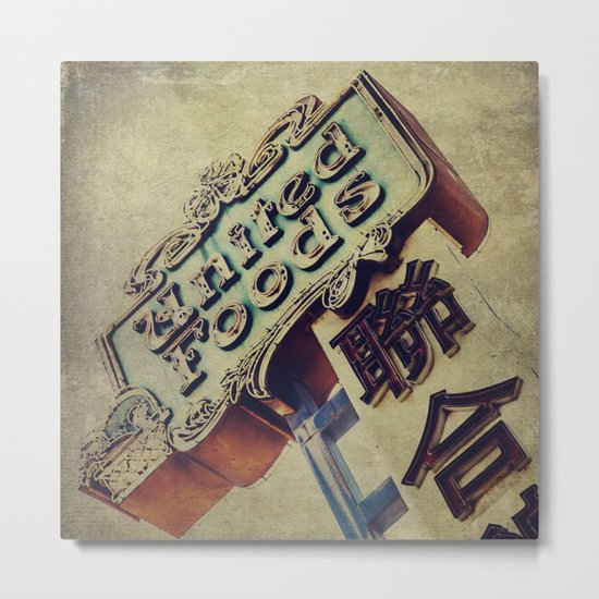 United Foods Neon Sign, Chinatown Metal Print